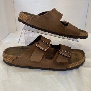 Birkenstock Arizona Leather Two Strap Comfort Sandals Brown Classic Footbed 41